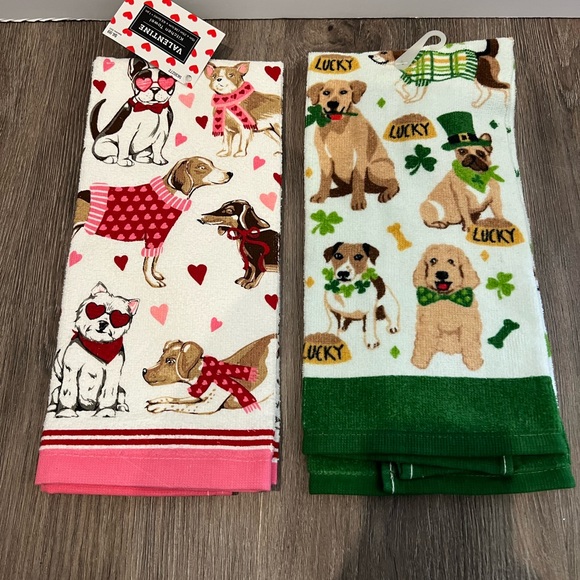 Other - ⭐️⭐️2 for $20 SALE⭐️⭐️ For the ❤️ of Dogs 💕🐾. Set of 2 kitchen towels